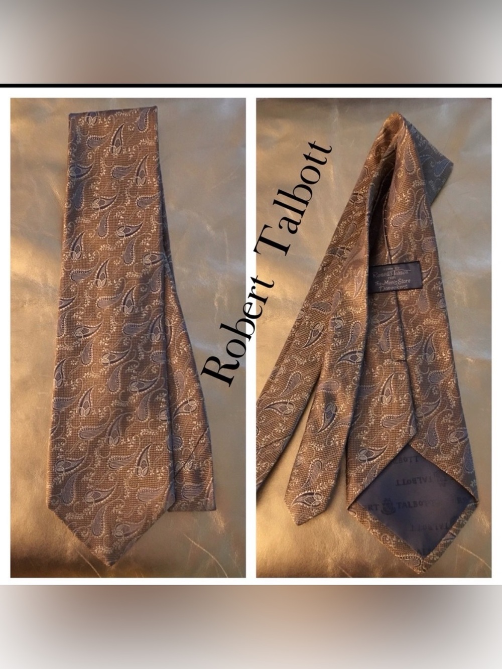 Robert Talbott Tie in Gold Paisley